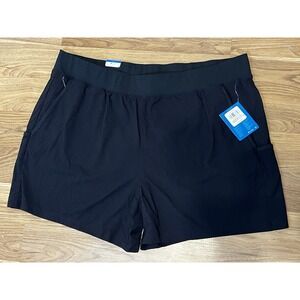 Columbia Leslie Falls Short Women's 2X Black Elastic Waist Hiking Ins 5"